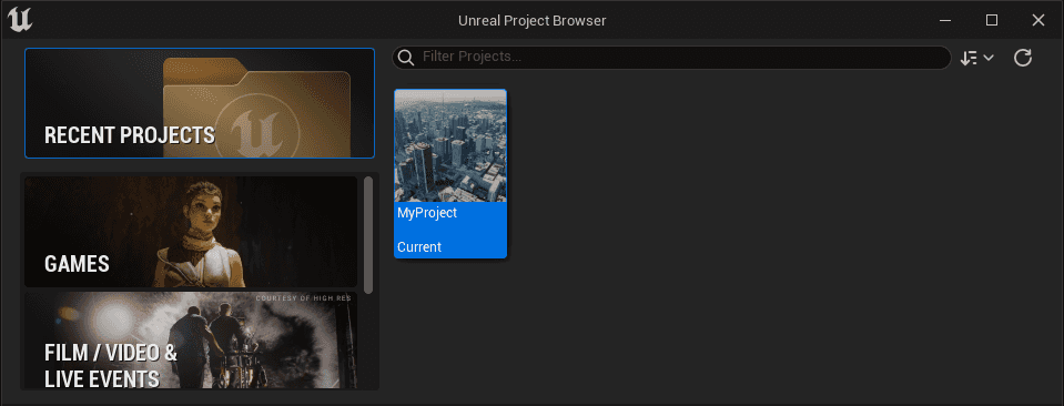 Select the project
