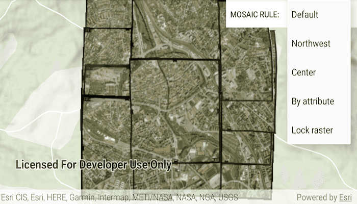 Image of apply mosaic rule to rasters