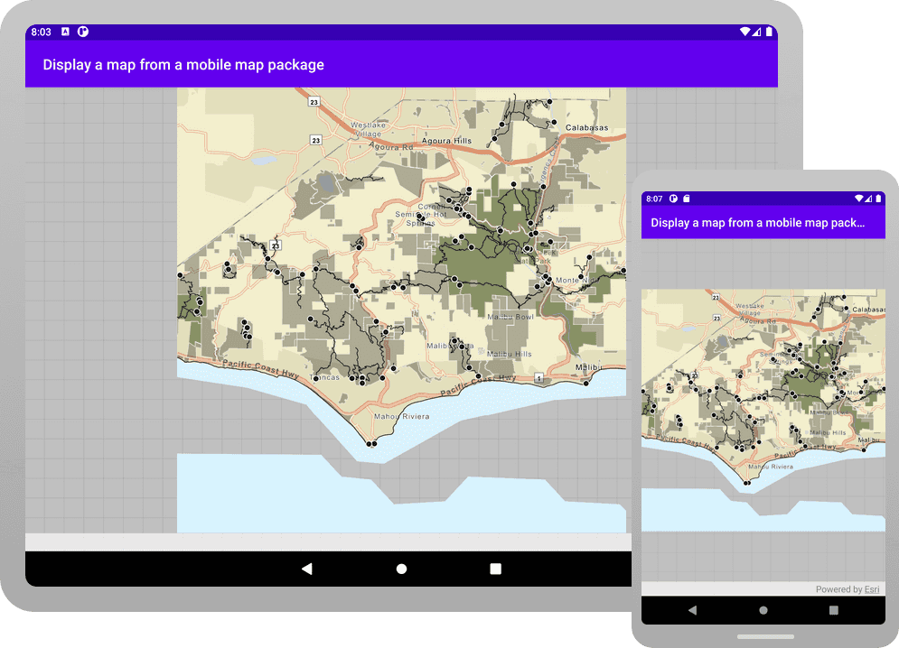 display a map from a mobile map package