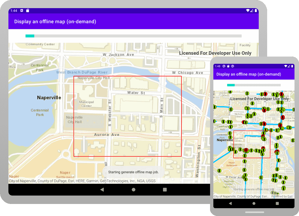 display an offline map custom