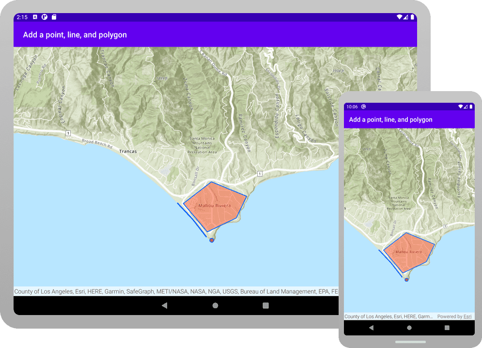 add a point line and polygon