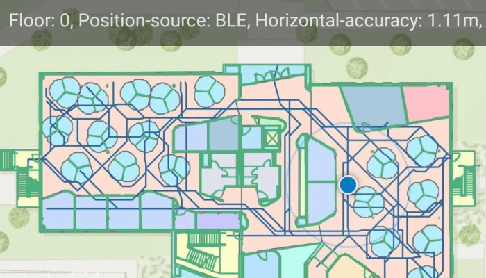 Show device location using indoor positioning