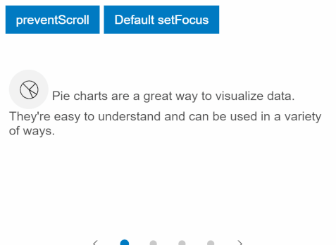 Prevent scrolling when using the setFocus method in the Carousel component
