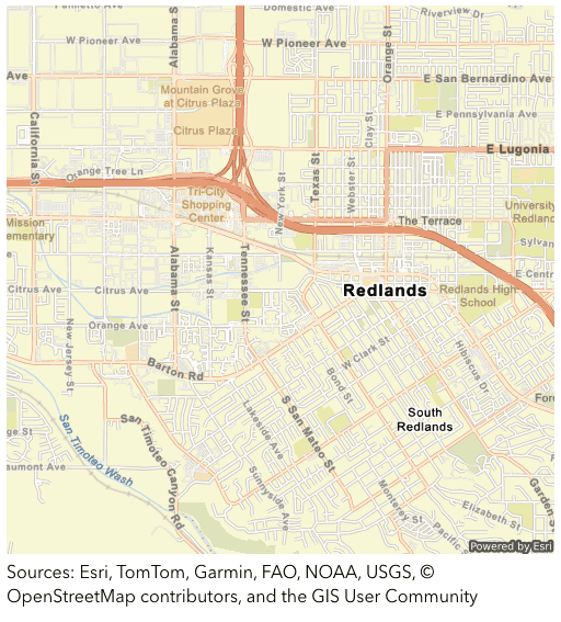 A streets static map with data attribution text shown at the bottom of the map.