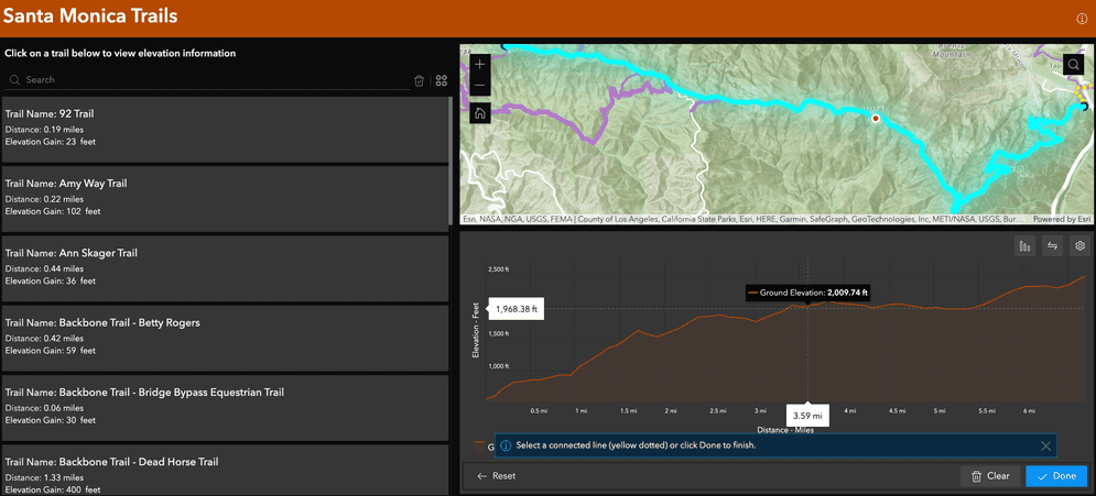 Santa Monica Trails explorer app