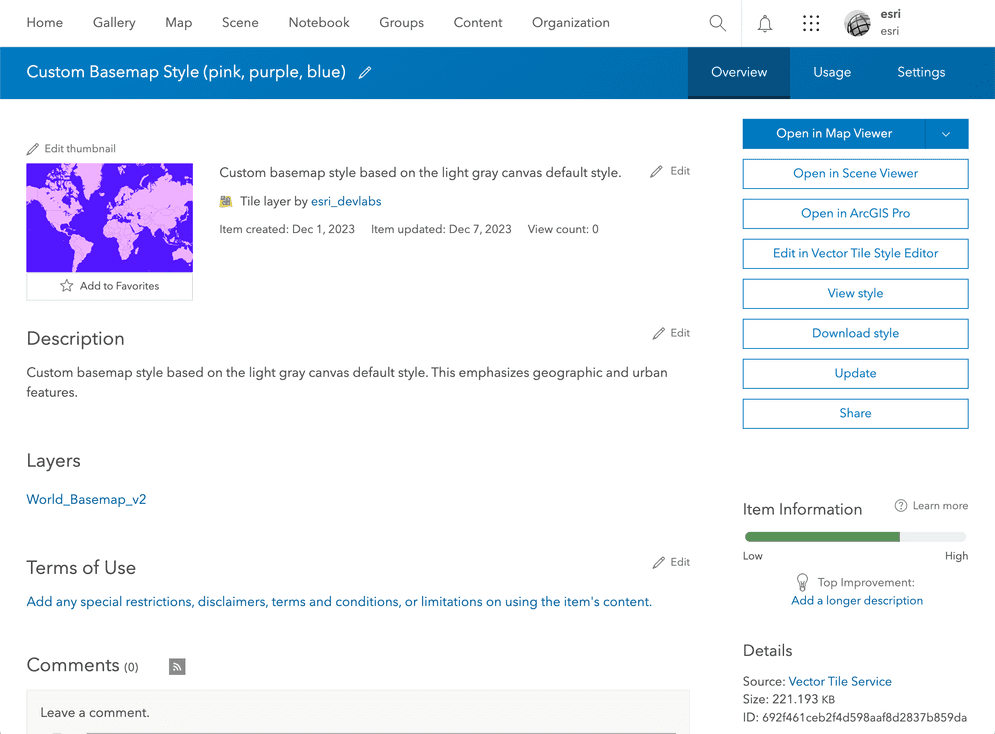 ArcGIS Vector Tile Style Editor