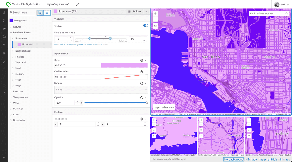 ArcGIS Vector Tile Style Editor