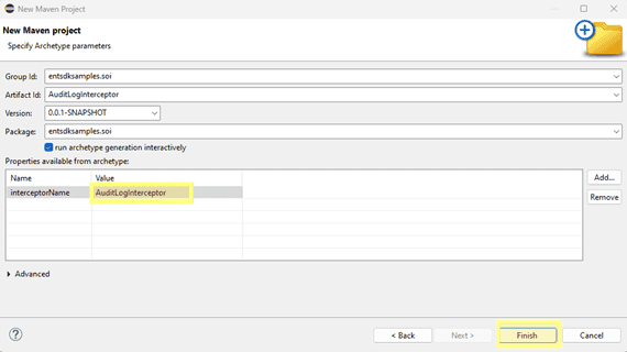 Archetype parameter values