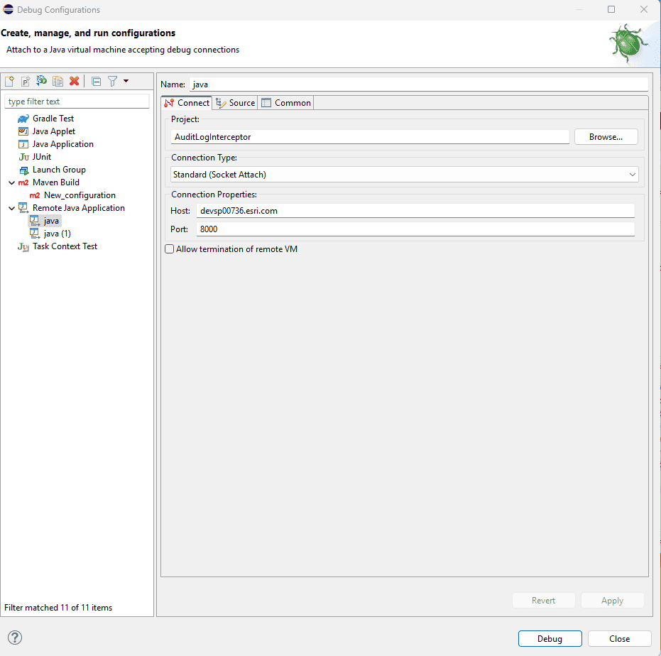debug service interceptor eclipse
