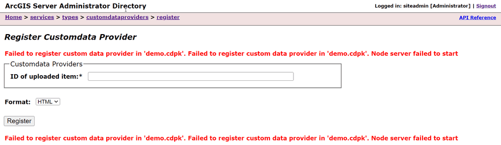 cdf arcgis server node failed to start