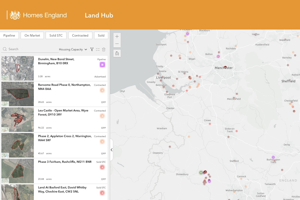 Homes England Land Hub