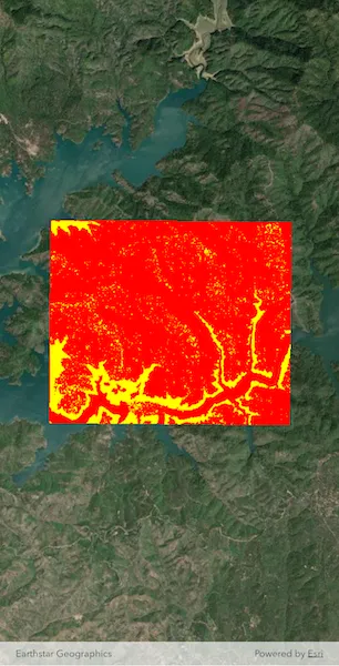 Image of apply colormap renderer to raster