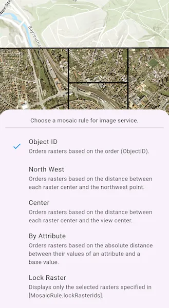 Apply mosaic rule to rasters