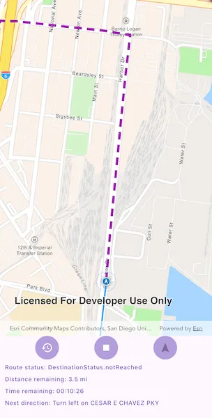Image of navigate route with rerouting