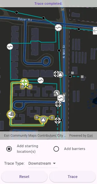 Image of trace utility network