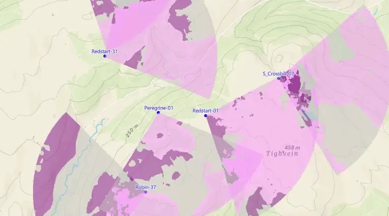 Viewshed on a map