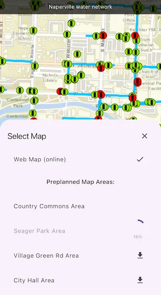 Image of download preplanned map area