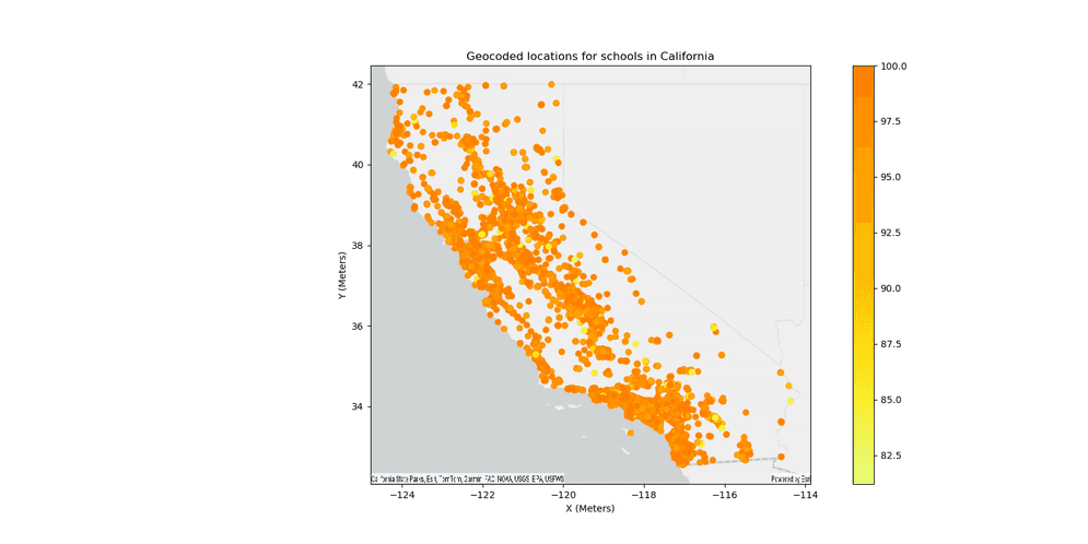 Plotting example for a Geocode result.