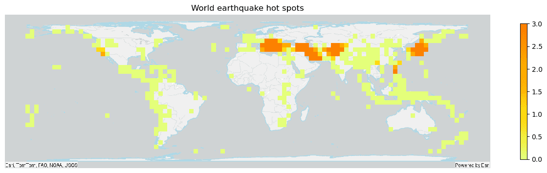 Find hot spots | ArcGIS GeoAnalytics Engine | Esri Developer