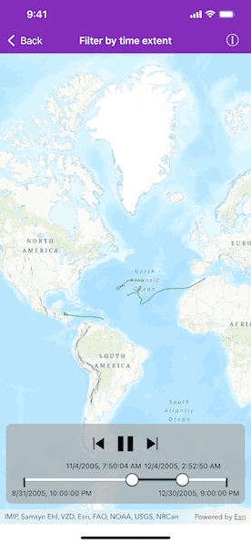 Filter by time extent