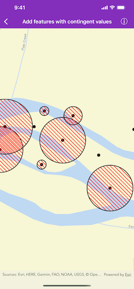 Add features with contingent values map