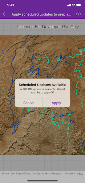 Apply Scheduled Updates to Preplanned Map Area Sample