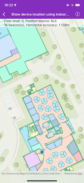 Show device location using indoor positioning