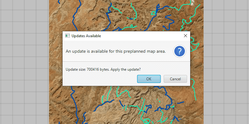 Image of apply scheduled updates to preplanned map area