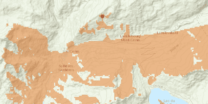 Image of viewshed geoprocessing