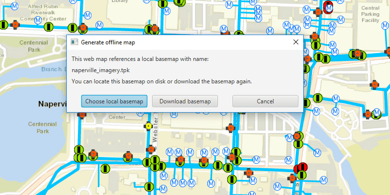 Image of generate offline map with local basemap