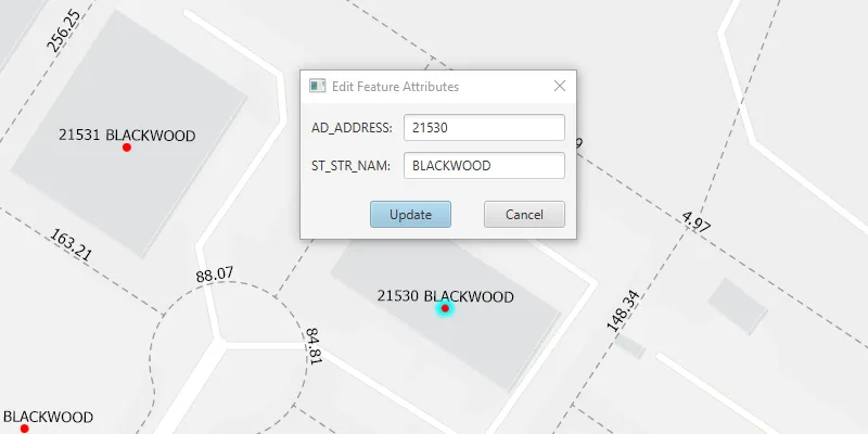 Image of edit features with feature-linked annotation