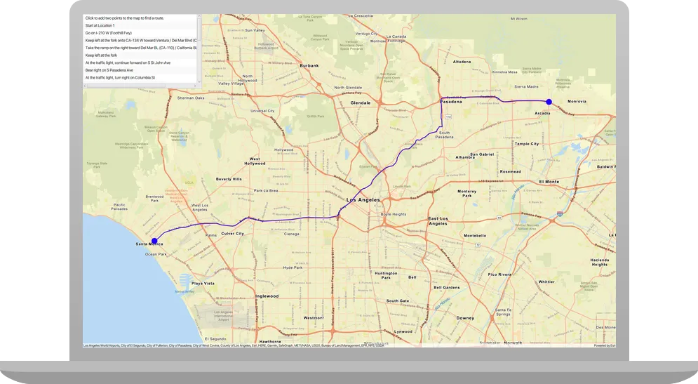 find a route and directions