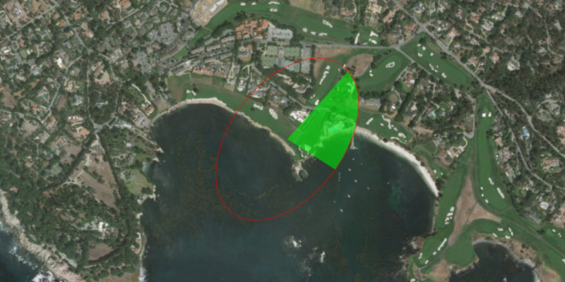 Image of geodesic sector and ellipse