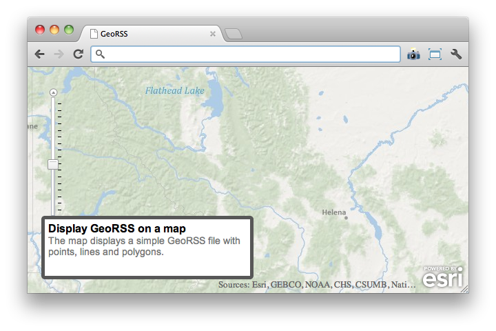 GeoRSS file on an ArcGIS API for JavaScript map.