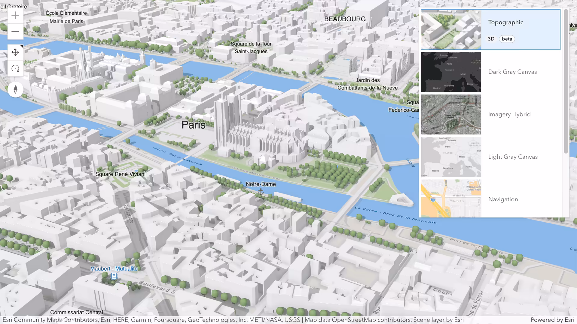 3D topographic basemap