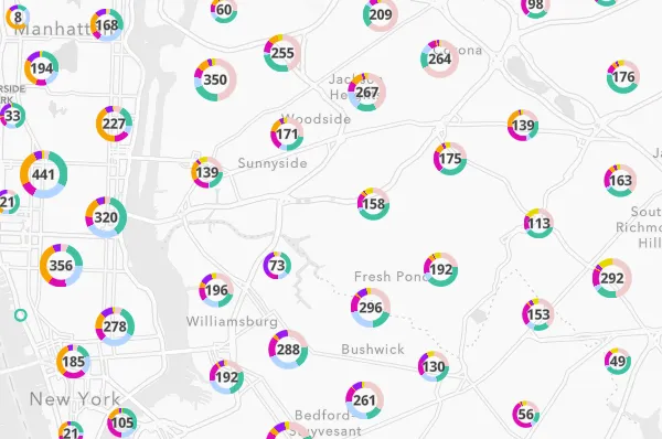 cluster pie chart renderer