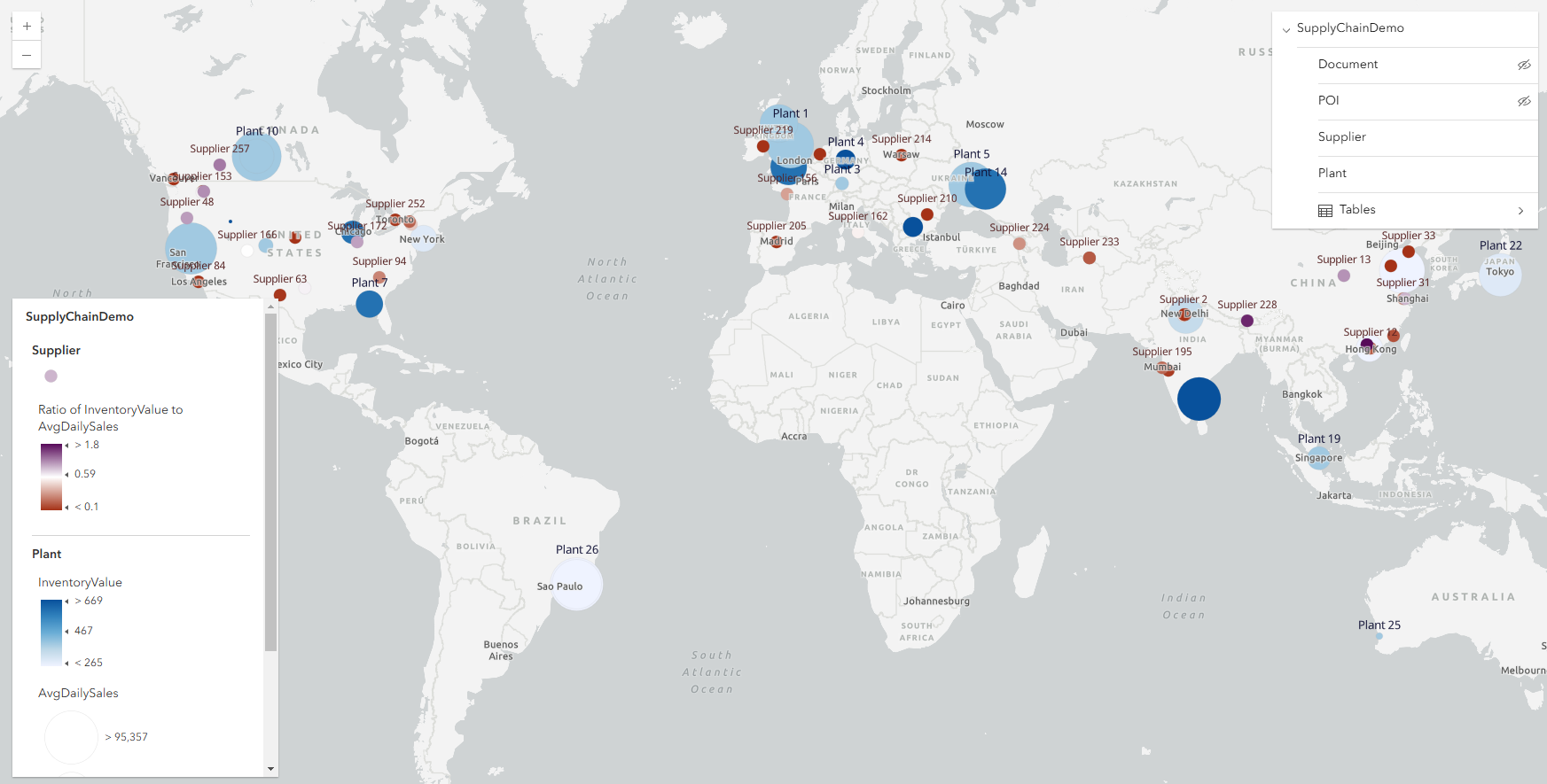 Knowledge graph layers on a map