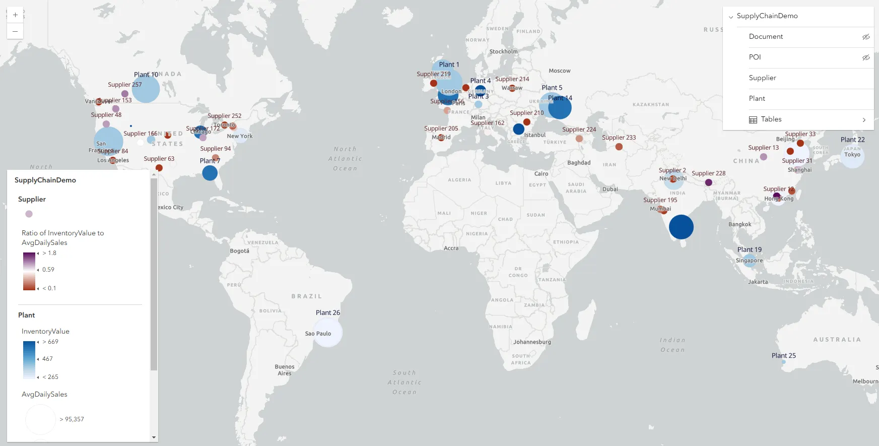 Knowledge graph layers on a map