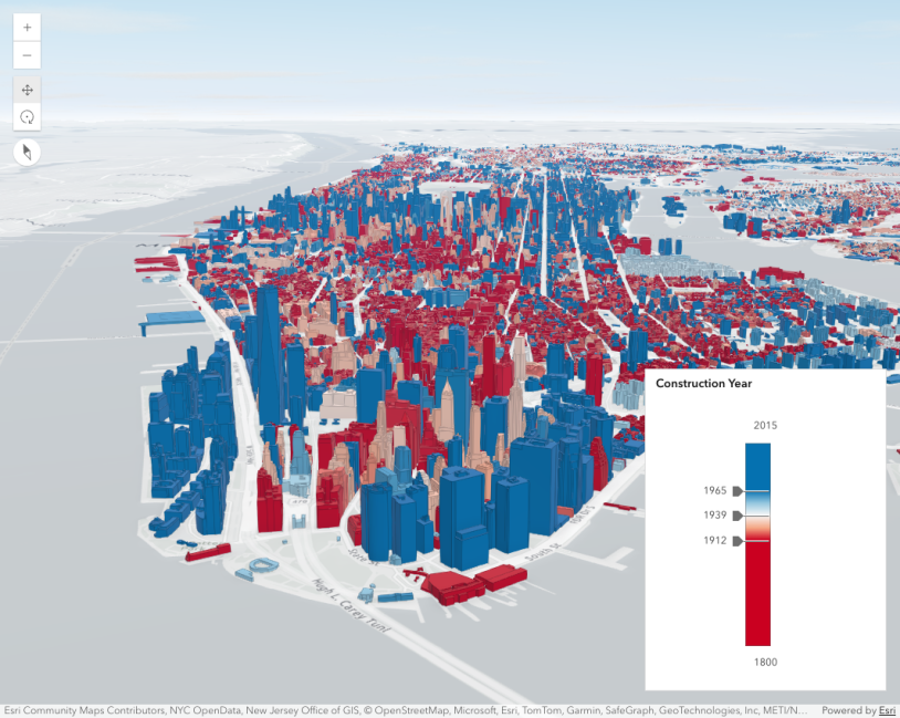 Generate continuous color visualization for 3D buildings