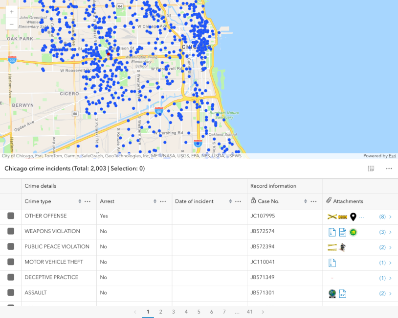 Thumbnail for FeatureTable with editing and attachments enabled