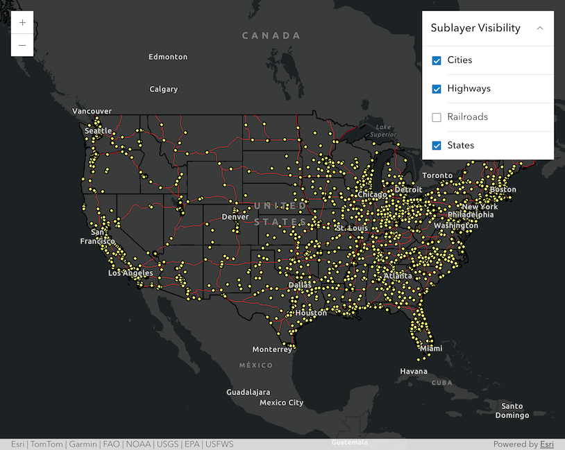 Thumbnail for MapImageLayer - Toggle sublayer visibility