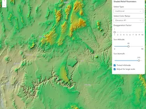 Thumbnail for ImageryTileLayer - shaded relief renderer