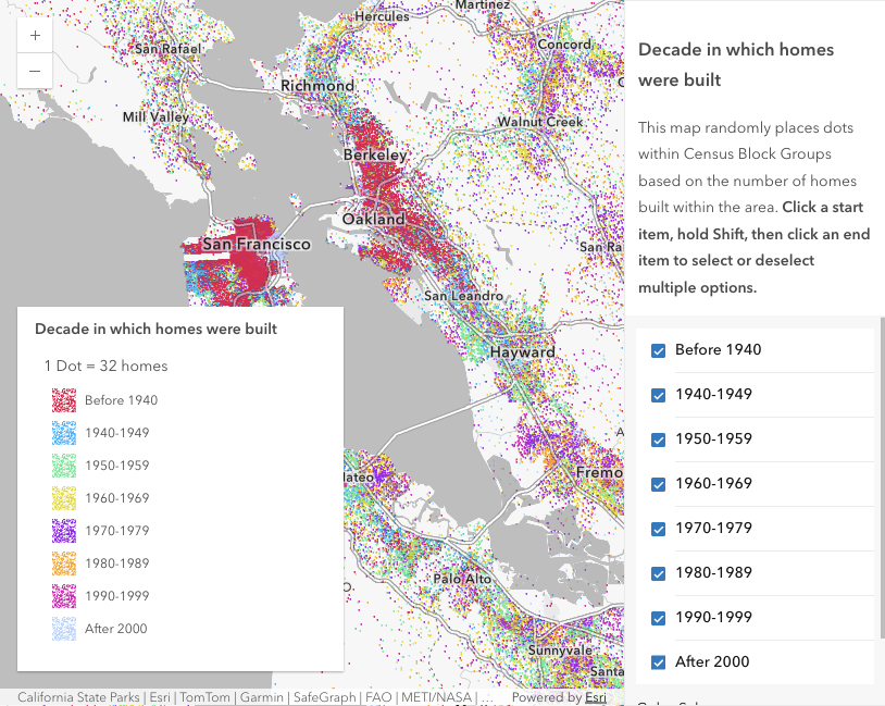 Generate a dot density visualization