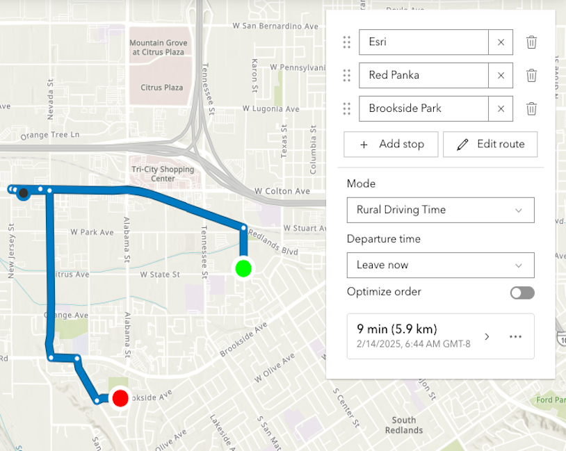 Thumbnail for Directions component with RouteLayer