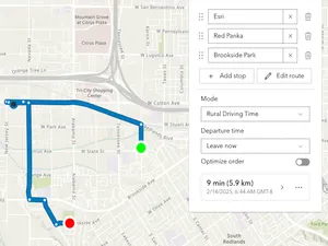 Thumbnail for Directions component with RouteLayer