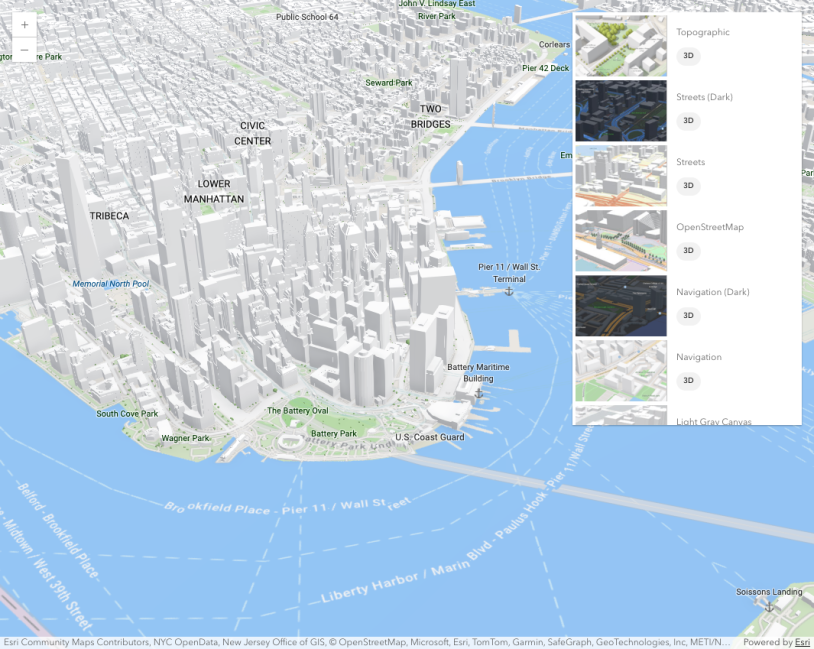 Thumbnail for Basemap Gallery component