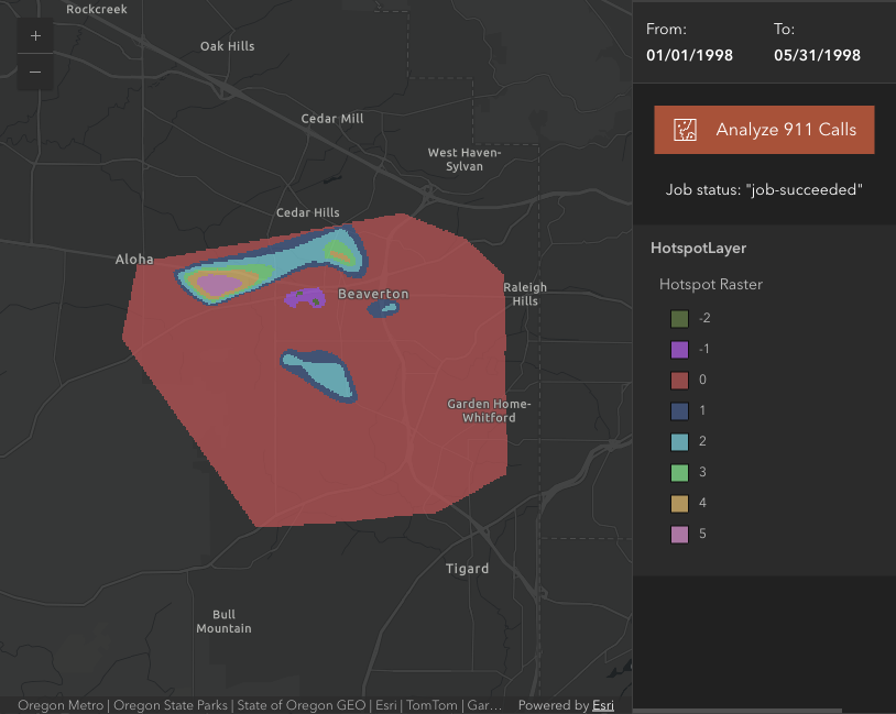 Thumbnail for Geoprocessing - hotspot analysis