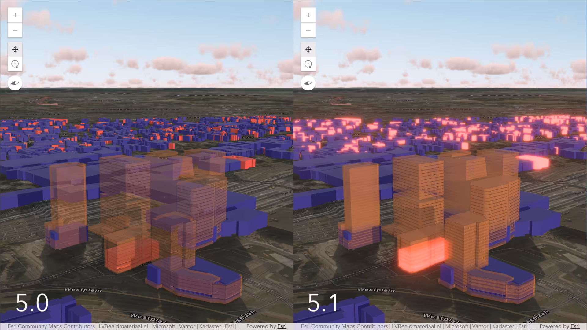 Transparency and emission comparison