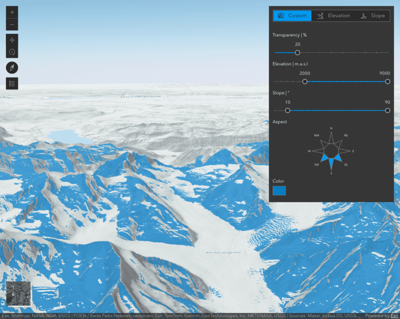 Terrain analysis with raster functions