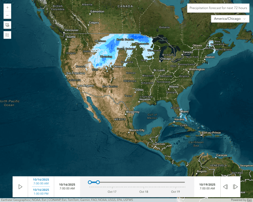 Image preview of related sample TimeSlider widget and time zone